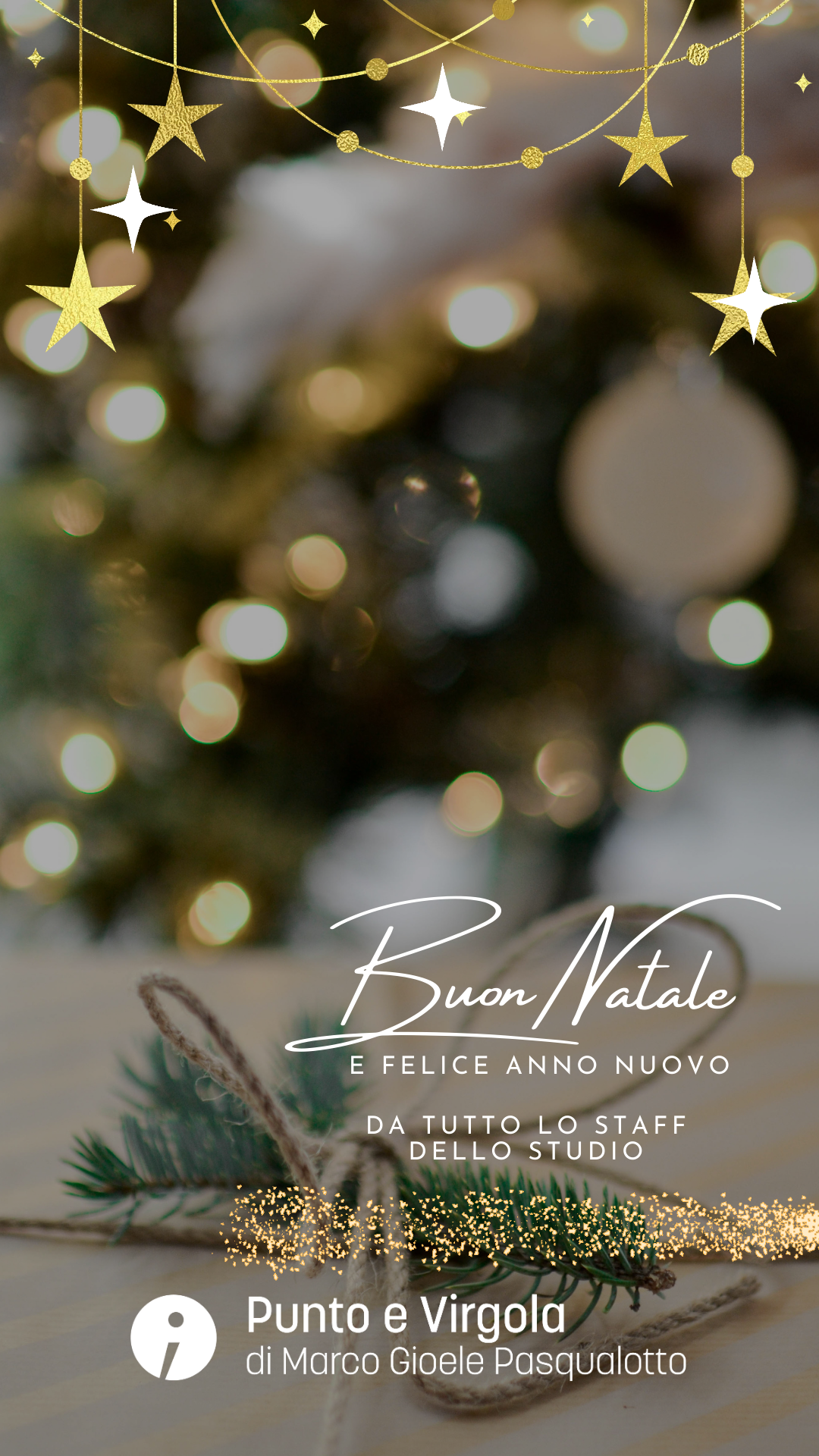 Oro Verde Elegante Animato Buon Natale Decorazioni Instagram Stories Punto e Virgola